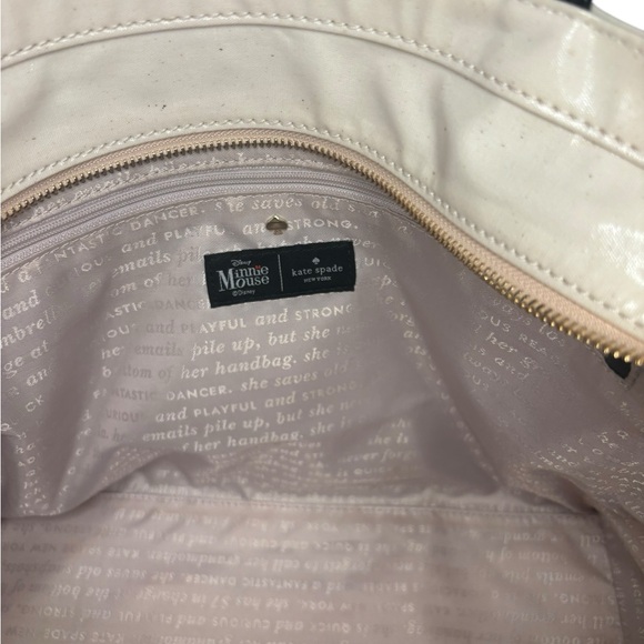 Kate Spade x Disney Minnie Mouse Tote Storybook Lining Cream Canvas - Picture 11 of 15